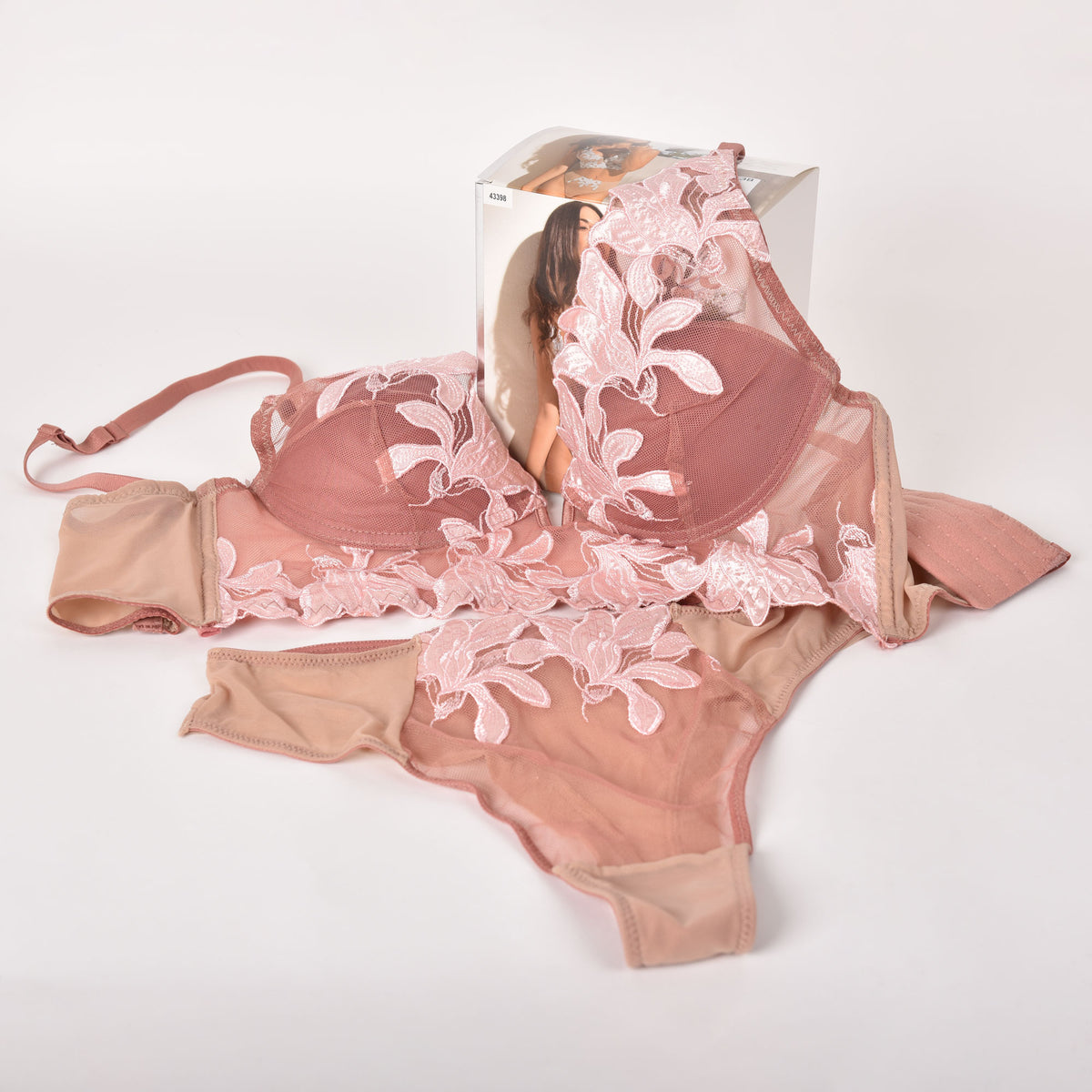 Bralette sottogiacca sexy + brasiliano Love and Bra 43398 rosa