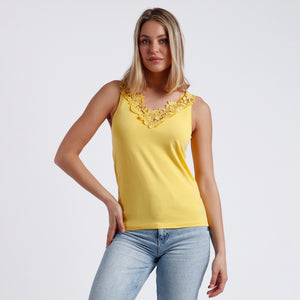 Canotta sottogiacca spalla larga donna merletto Admas 43485 cotone elasticizzato