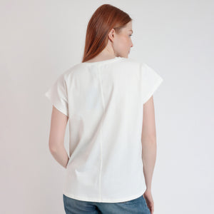 Maglia Donna con fiore 3D in cotone Admas 43643