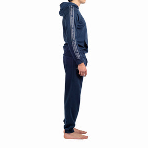 Pigiama tuta cotone felpato con cappuccio Kappa 21289 blu