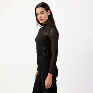 Maglia donna collo alto con brillantini in tulle Admas 43674