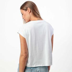 Maglia donna in cotone con strass Admas 43694