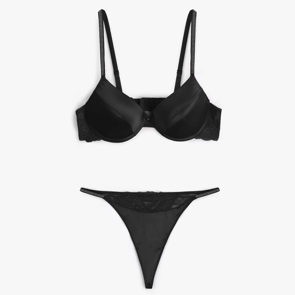 Coordinato donna slip + reggiseno imbottito con strass Admas 44598