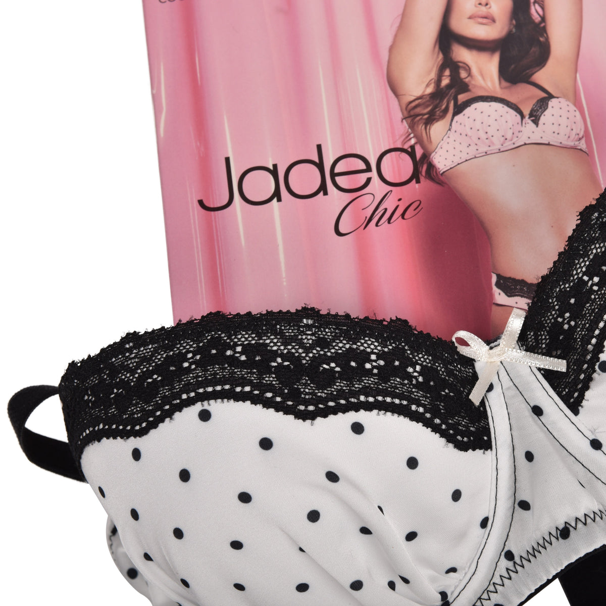 Coordinato Jadea 4499 balconcino + slip cotone pizzo a pois Seta