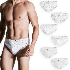 Slip uomo Marc Luis 453 bianco a fantasia cotone 6 pezzi