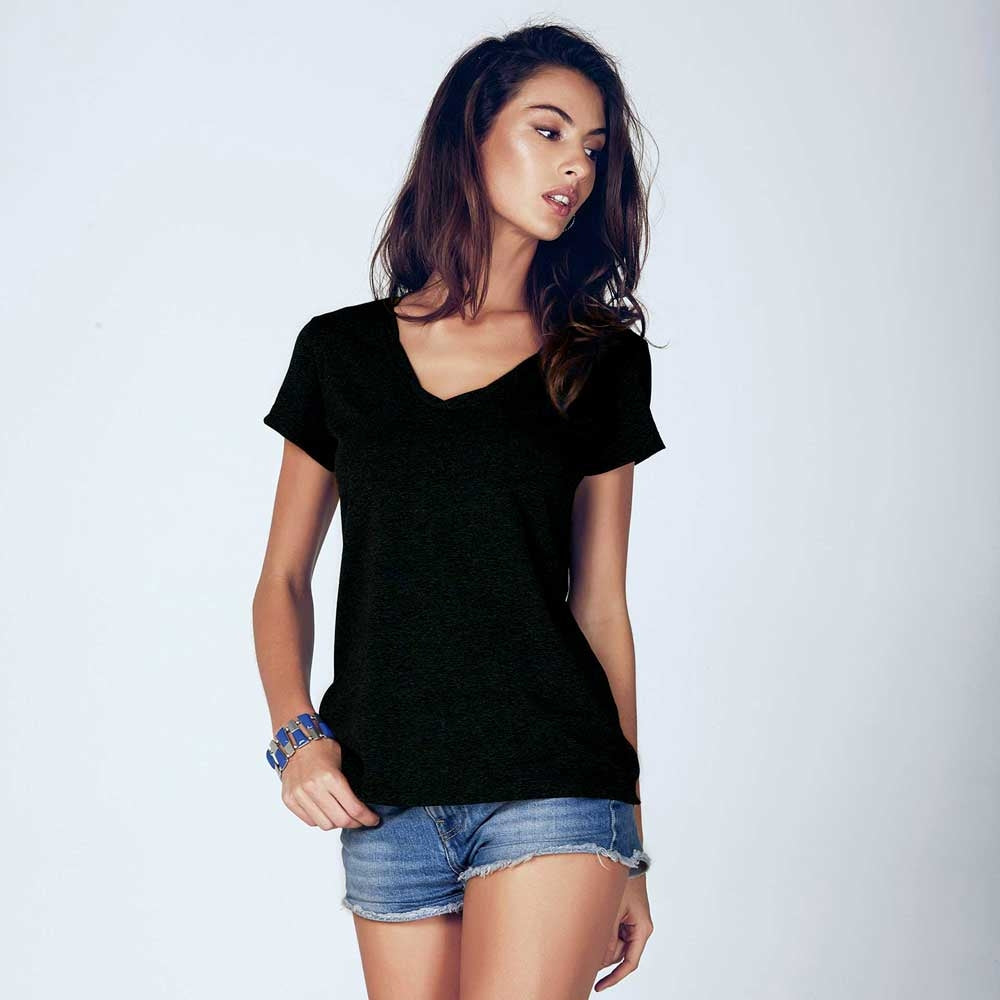 Maglia donna jadea 4657 maniche corte in 100% cotone nero