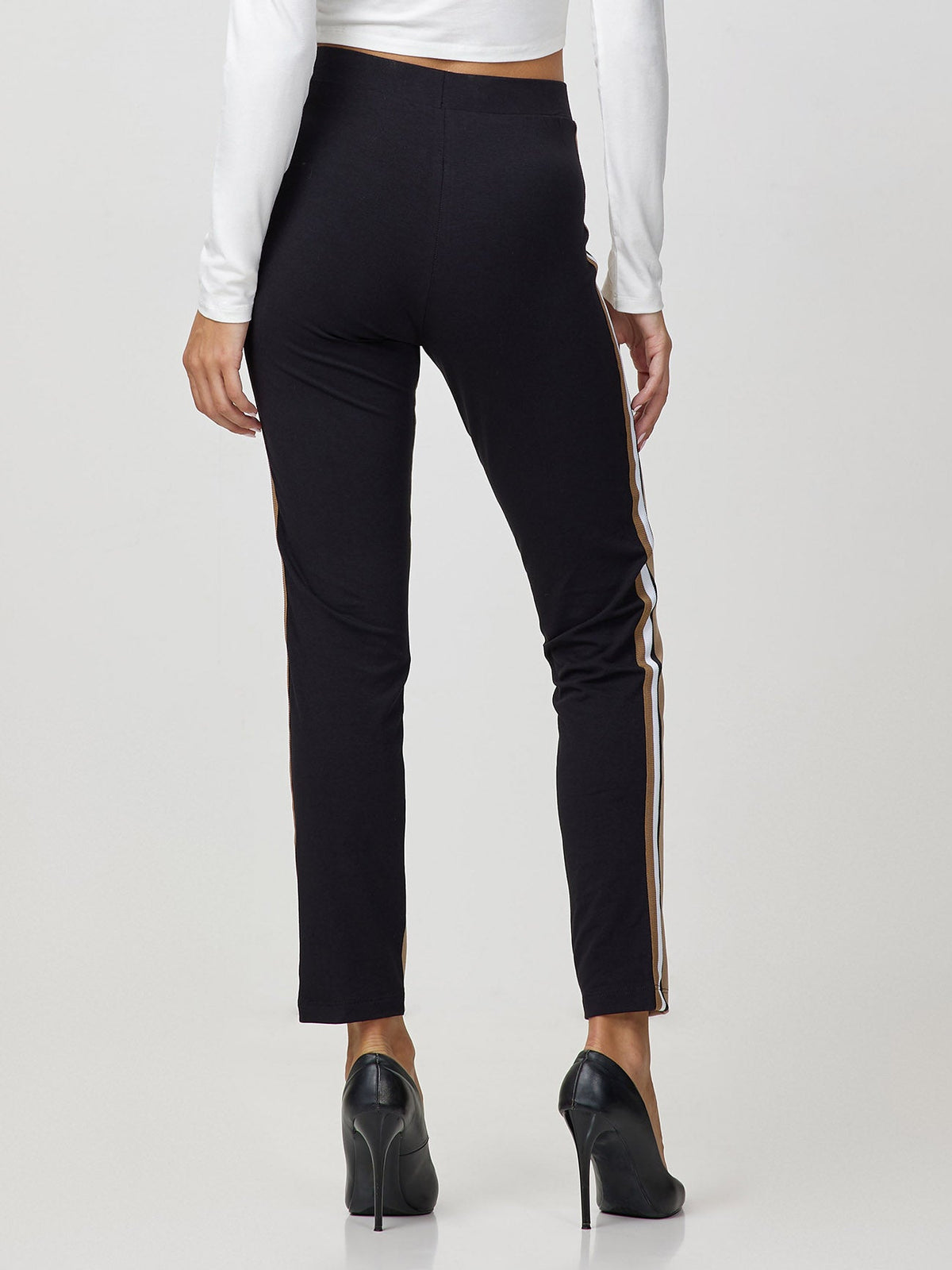 Leggings bicolore con fascia laterale Jadea 4660