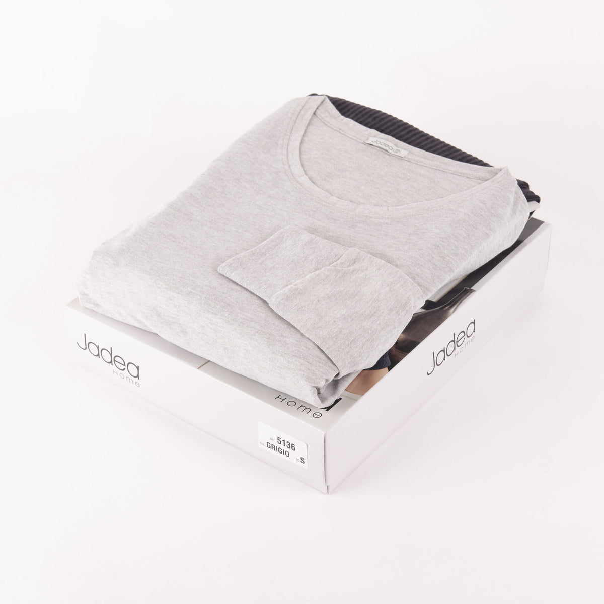 Pigiama donna Jadea 5136 caldo cotone velluto grigio melange