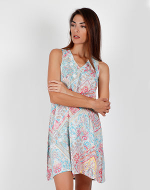 Camicia da notte donna Adms 51476 a fantasia viscosa