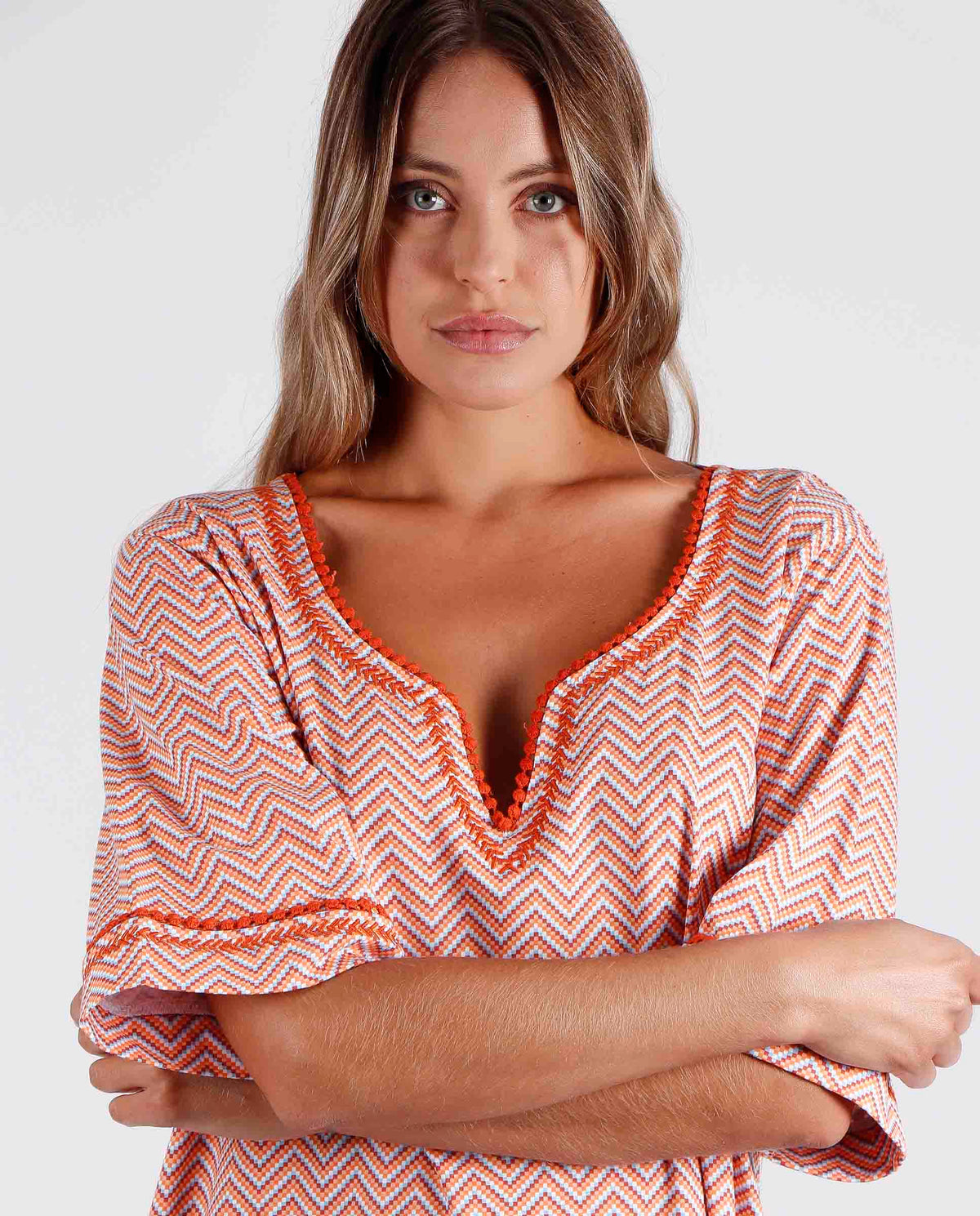Camicia da notte vestitino donna estivo Admas 51563 arancione
