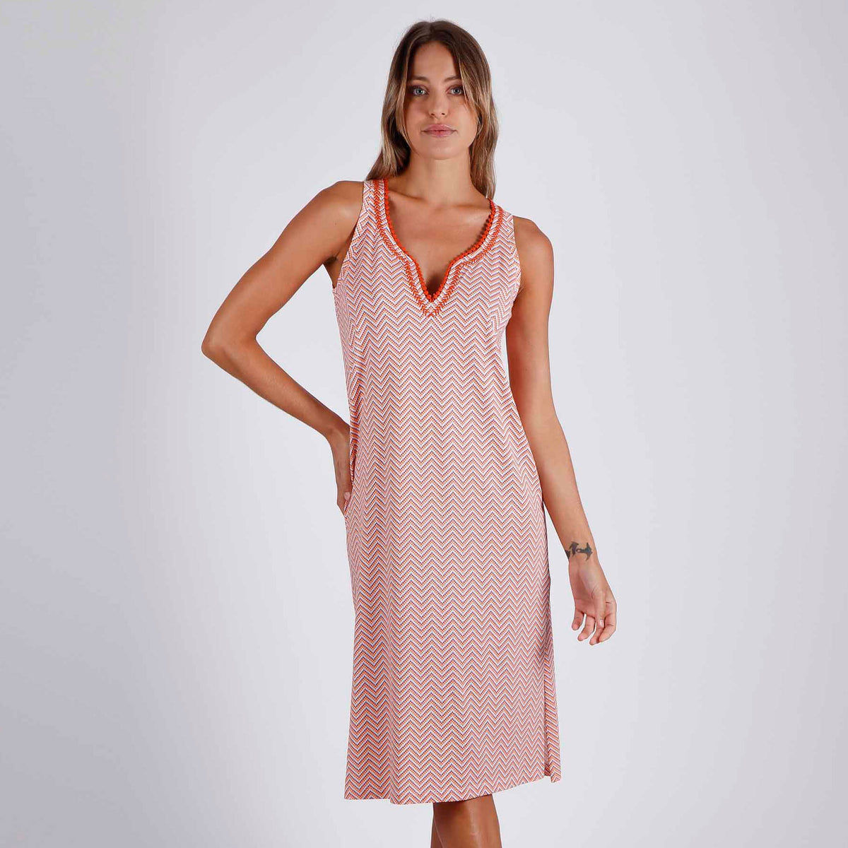 Camicia da notte vestitino donna estivo Admas 51564 arancione