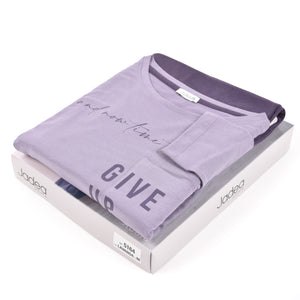 Pigiama donna caldo cotone Jadea lavanda 5164