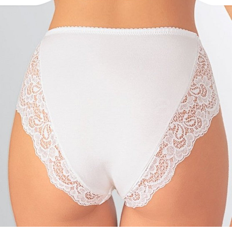 Slip midi donna Jadea 530 cotone e pizzo 3 pz