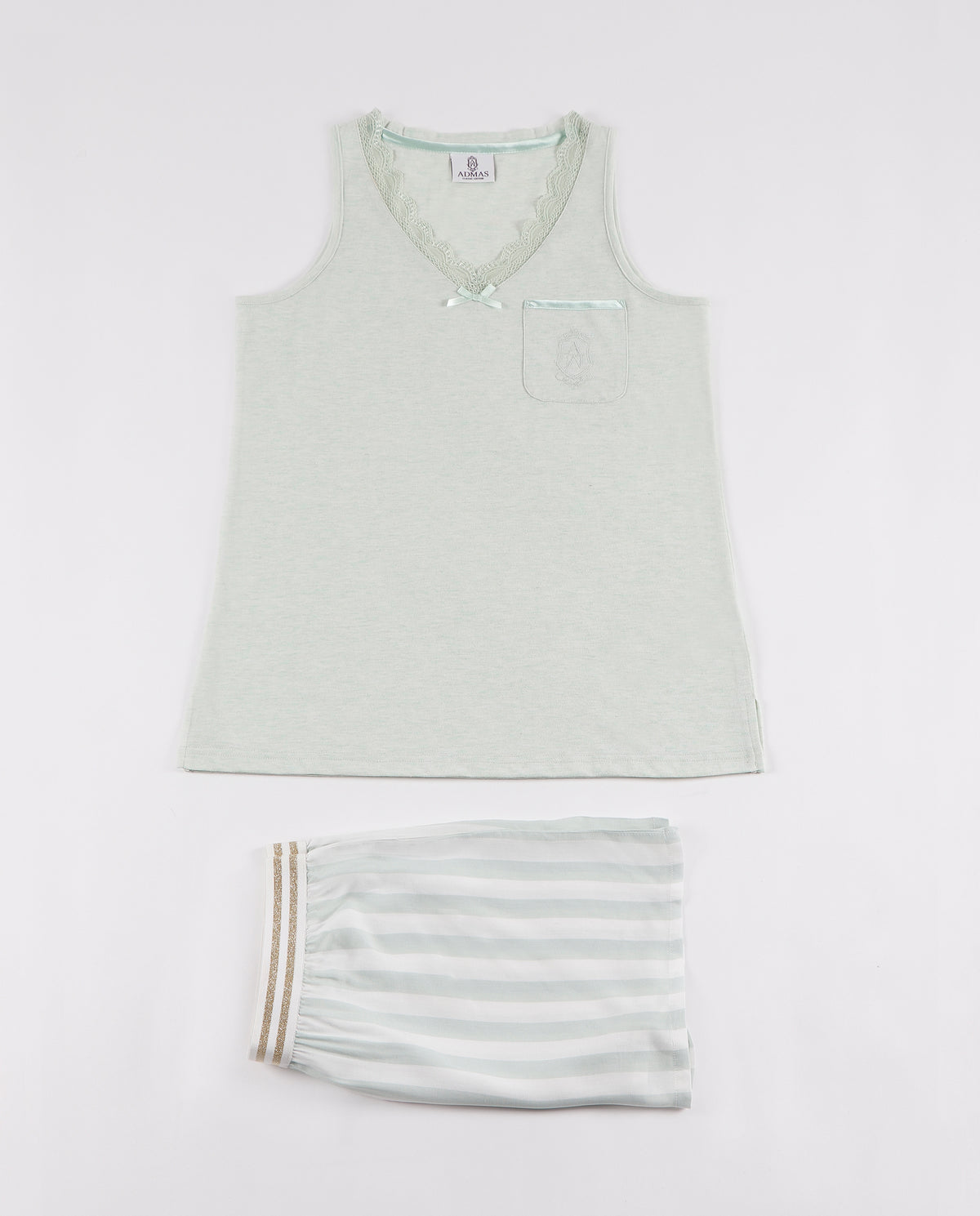 Pigiama donna corto Admas 54193 verde acqua