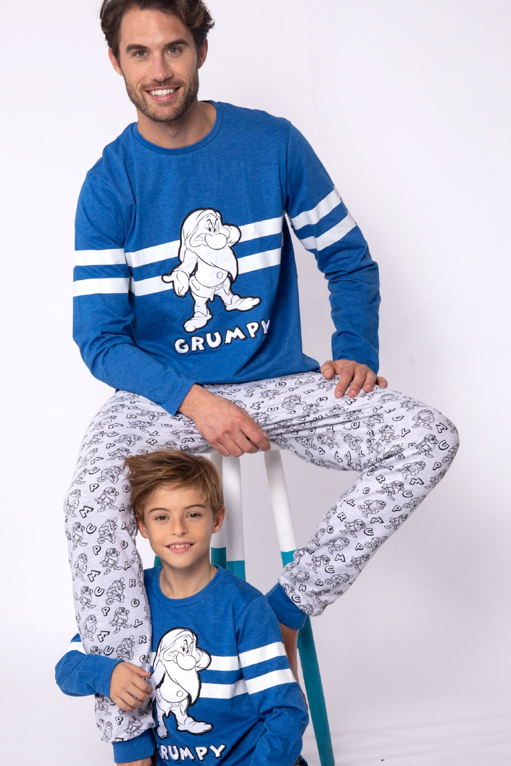 Pigiama uomo Disney 54226 azzurro stampa caldo cotone