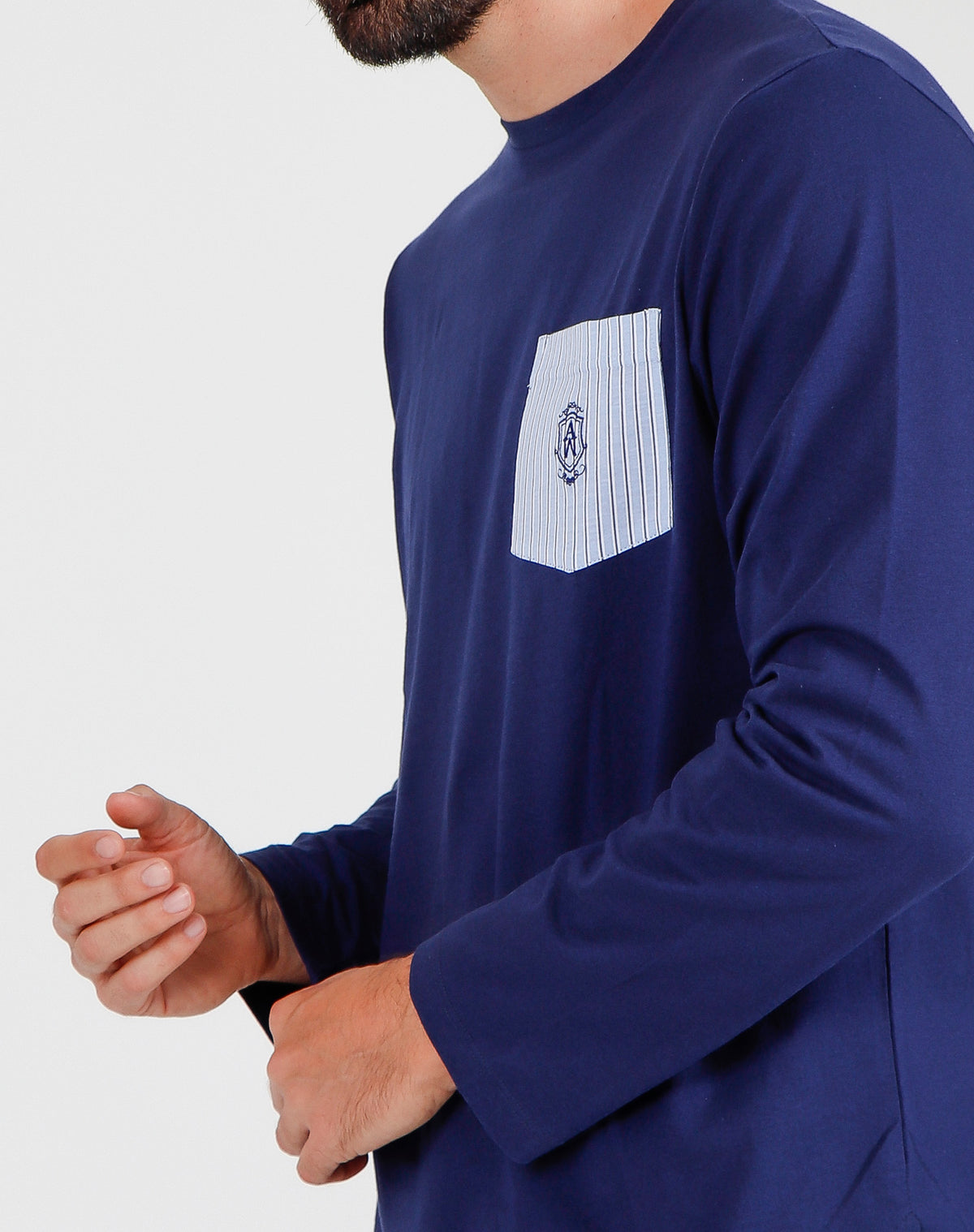Pigiama uomo lungo Admas 54280 blu cotone