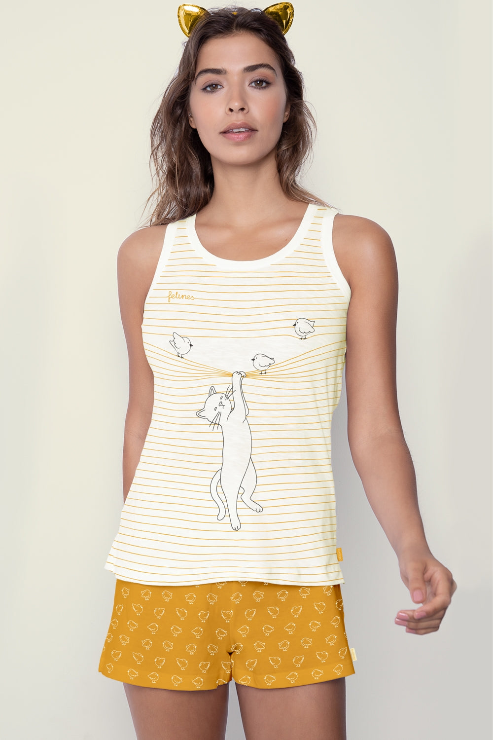 Pigiama donna Santoro felines 54485 estivo in cotone