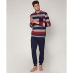 Pigiama uomo Admas 54763 bordeaux caldo cotone
