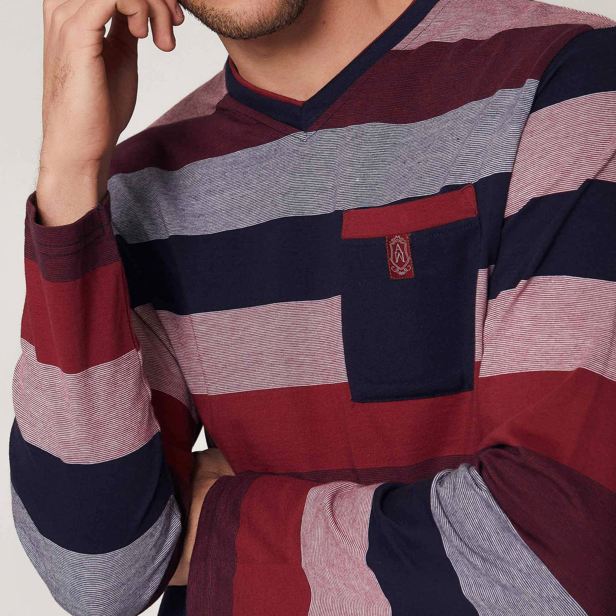 Pigiama uomo Admas 54763 bordeaux caldo cotone