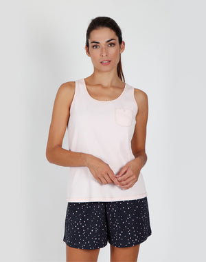 Pigiama donna corto Admas 55138 stelline rosa