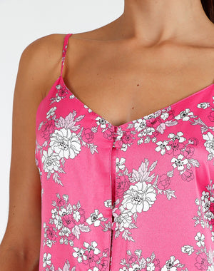 Pigiama donna corto Admas 55147 fucsia stampato
