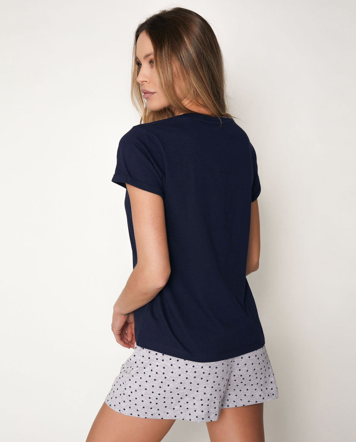Pigiama donna corto Admas 55193 blu