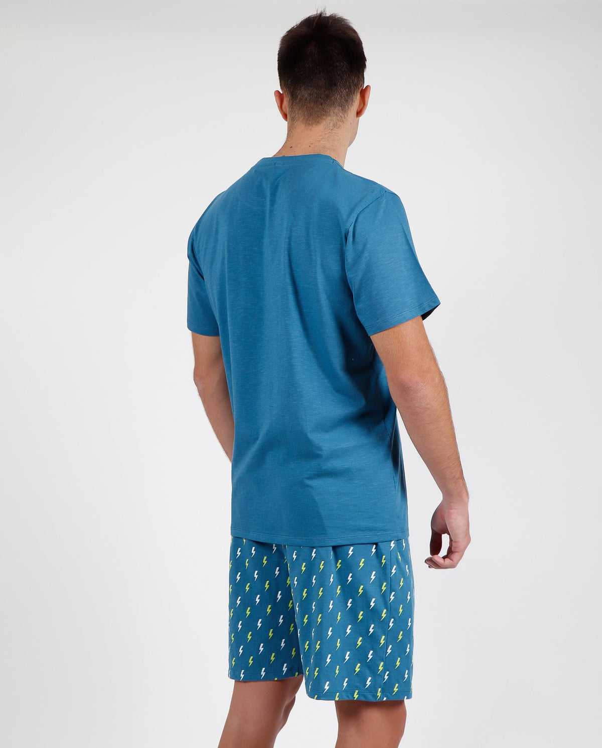 Pigiama uomo corto Admas 55274 azzurro cotone