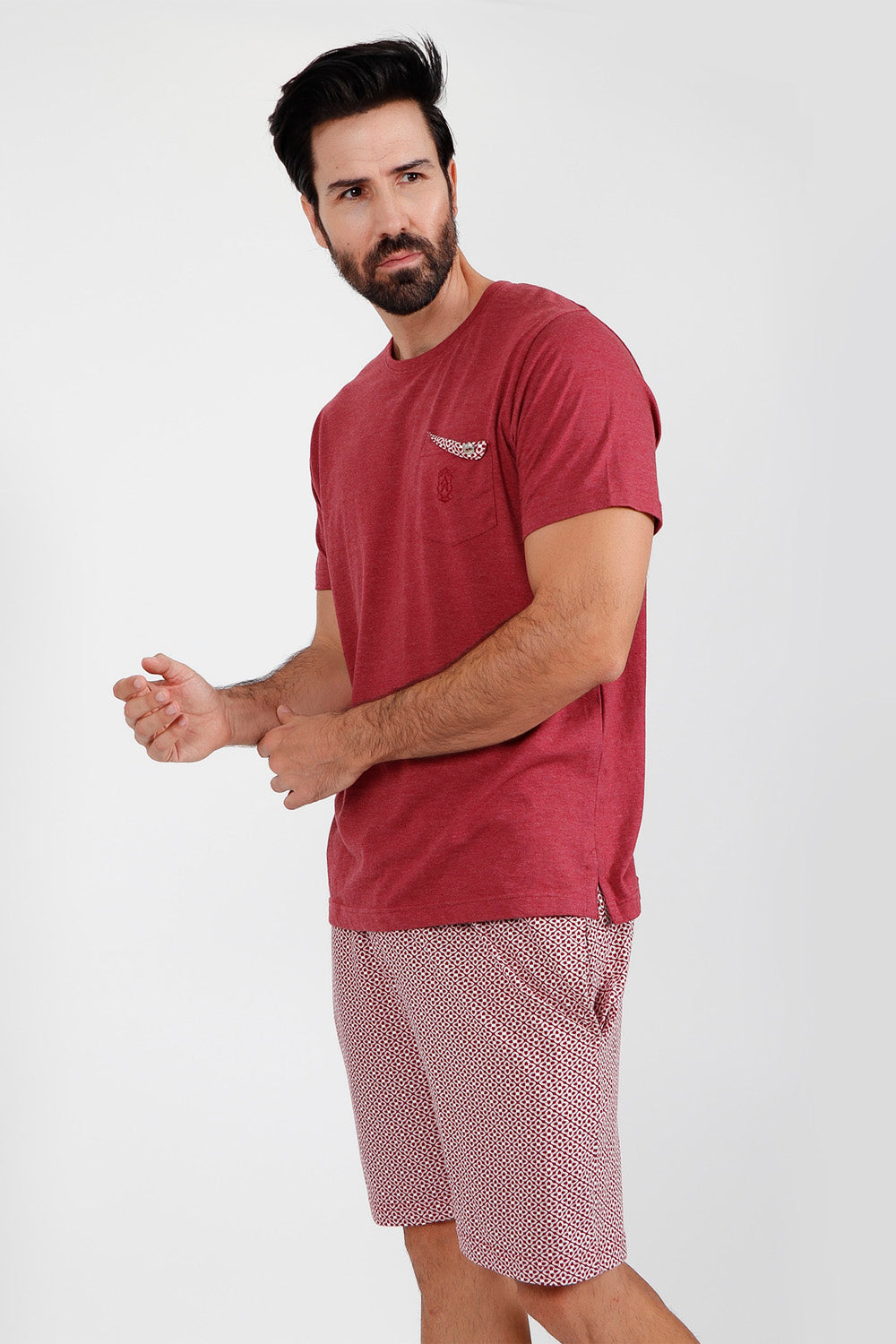 Pigiama uomo corto Admas 55286 bordeaux