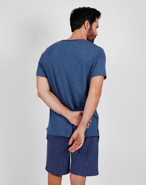 Pigiama uomo corto Admas 55287 fantasia azzurro