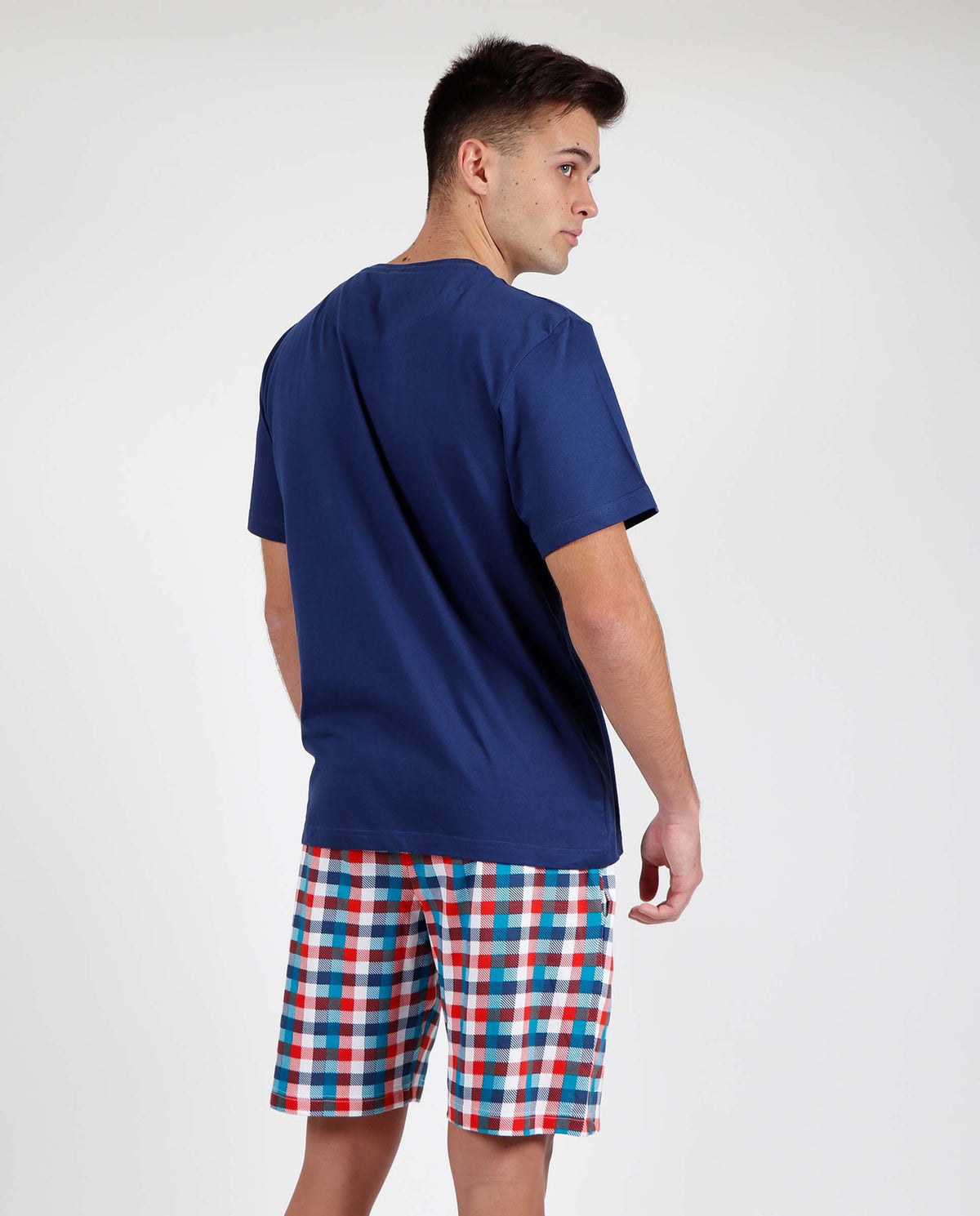 Pigiama uomo corto Admas 55300 blu stampato
