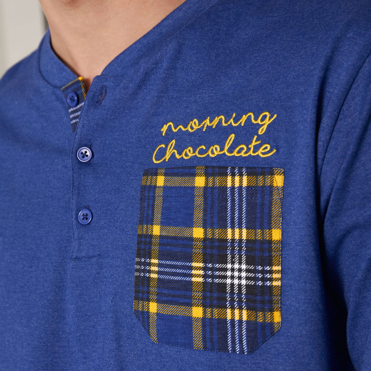 Pigiama uomo Admas 55311 blu lungo caldo cotone