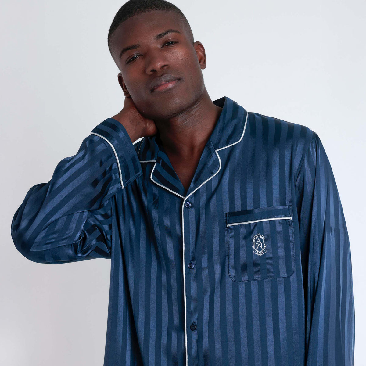Pigiama uomo Admas 55312 aperto raso blu
