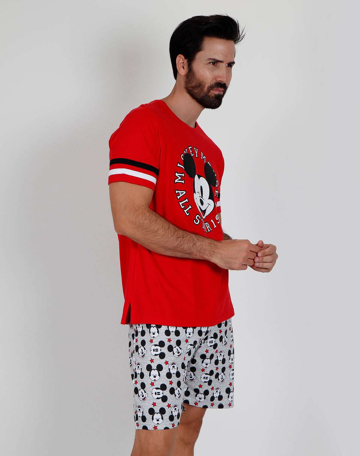 Pigiama uomo corto Disney 55401 topolino rosso cotone