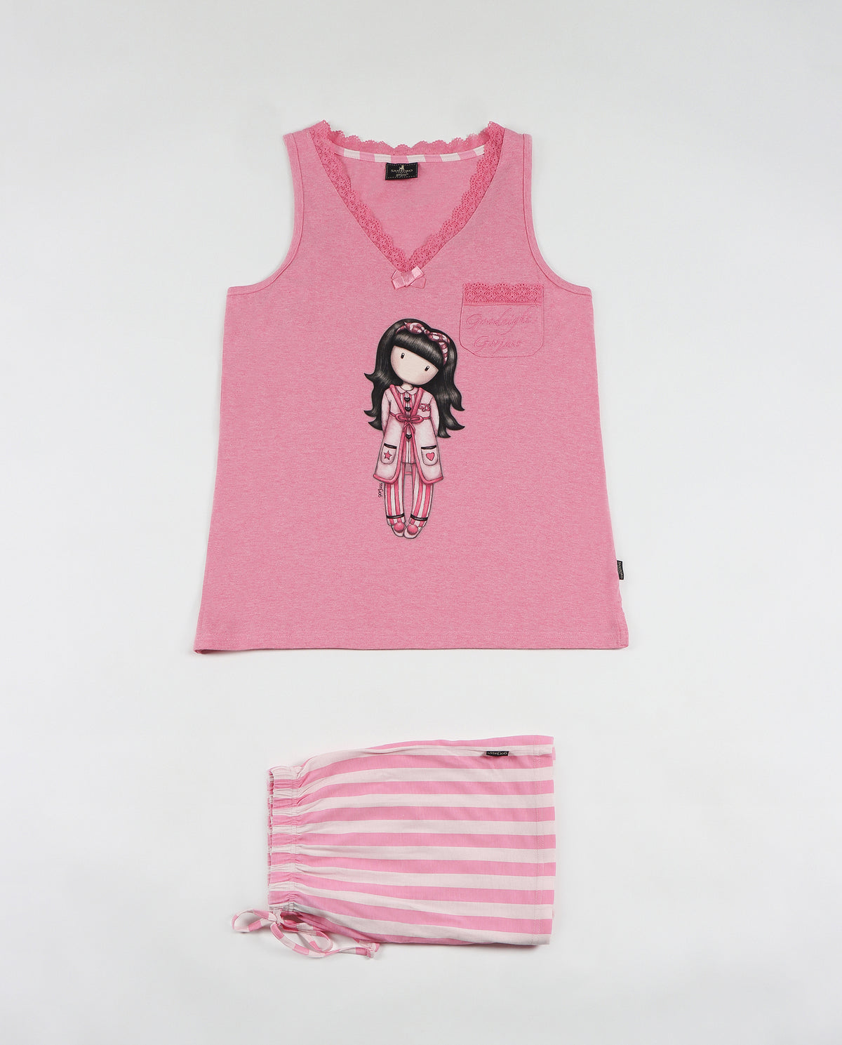 Pigiama donna corto Santoro Gorjuss 55504 rosa