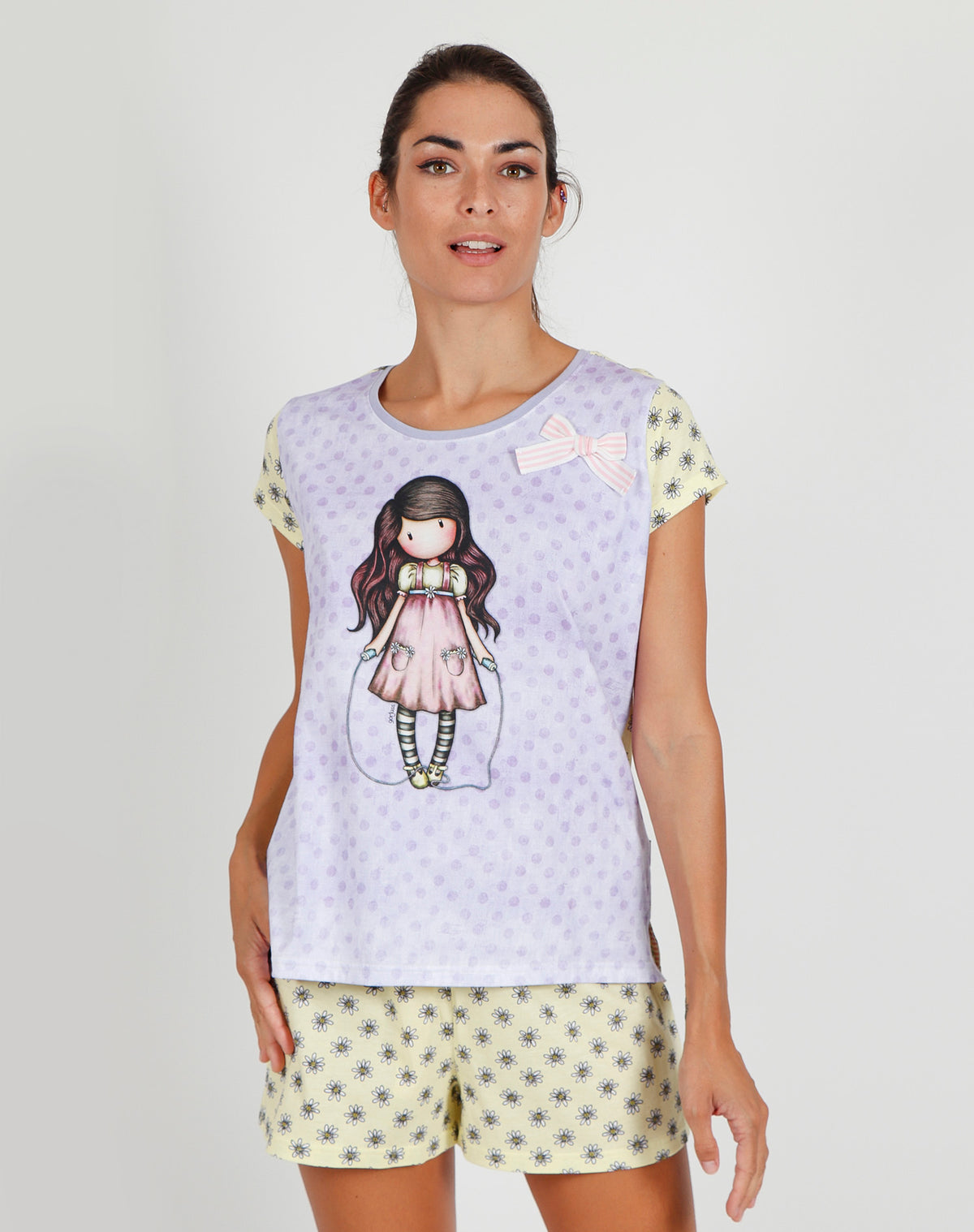 Pigiama donna corto Santoro Gorjuss 55514 malva