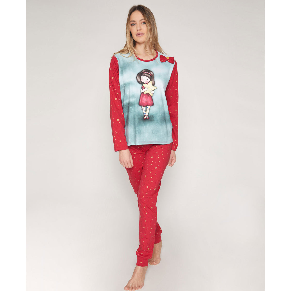 Pigiama donna Santoro Gorjuss 55530 con stelline