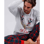 Pigiama uomo natalizio Admas 55558 caldo cotone grigio