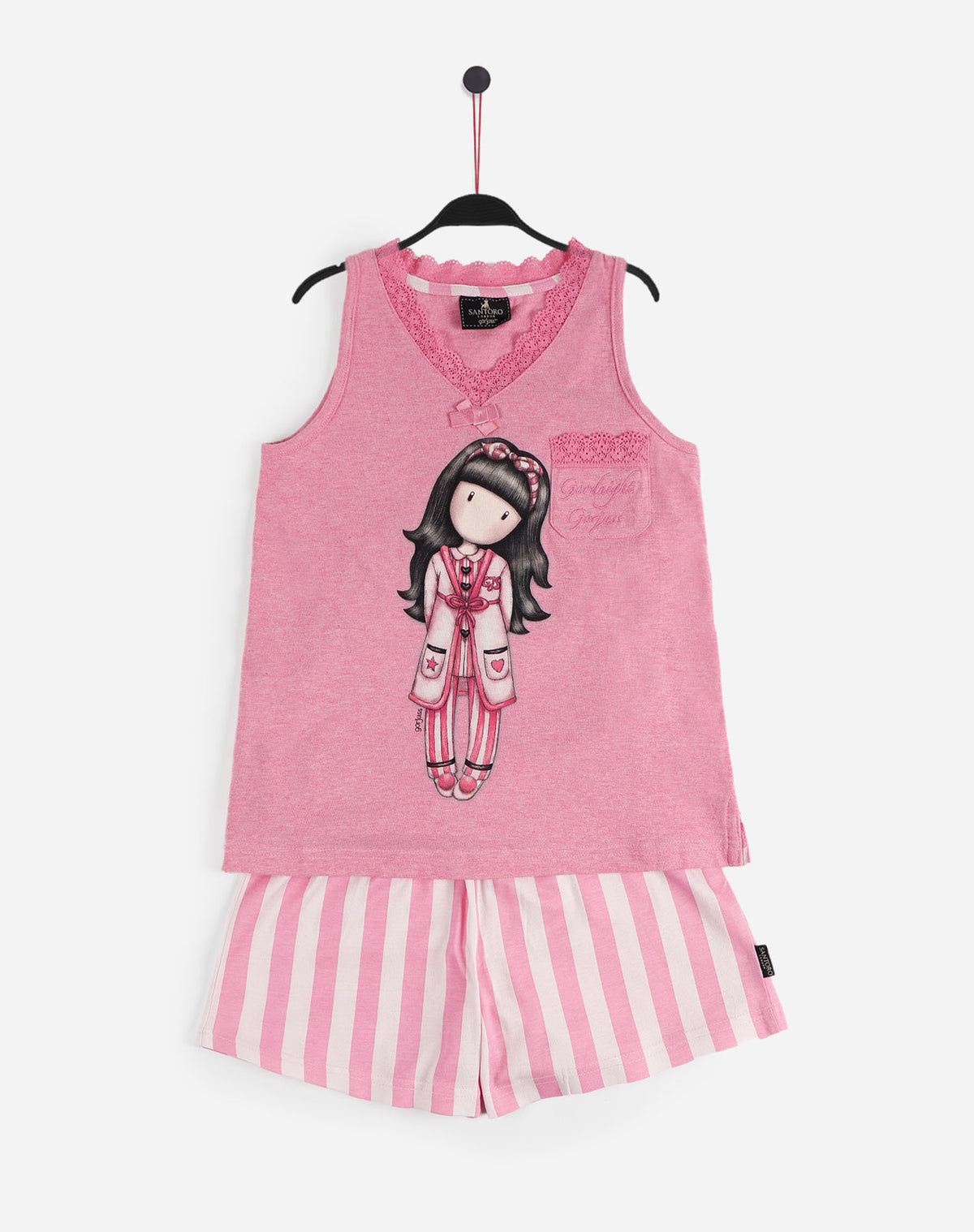 Pigiama bambina corto Santoro Gorjuss 55579 rosa