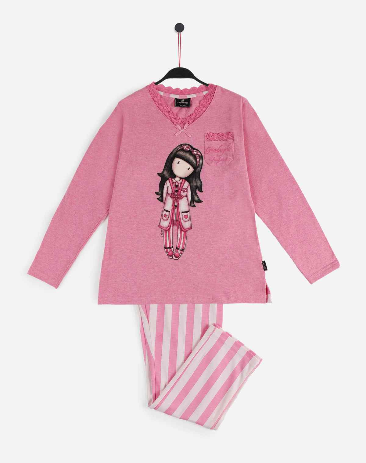 Pigiama bambina lungo Santoro Gorjuss 55580 rosa