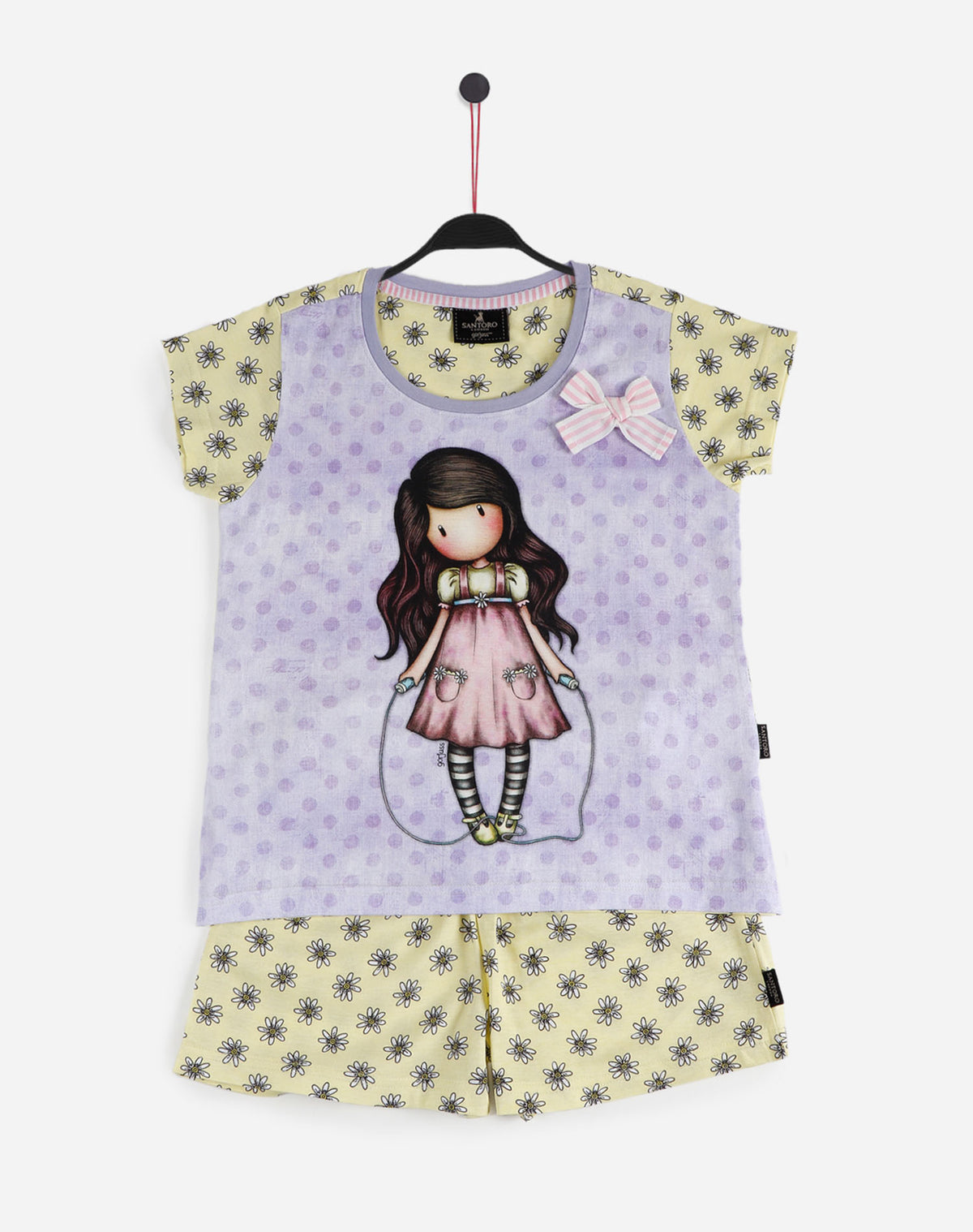 Pigiama bambina corto Santoro Gorjuss 55581 malva cotone
