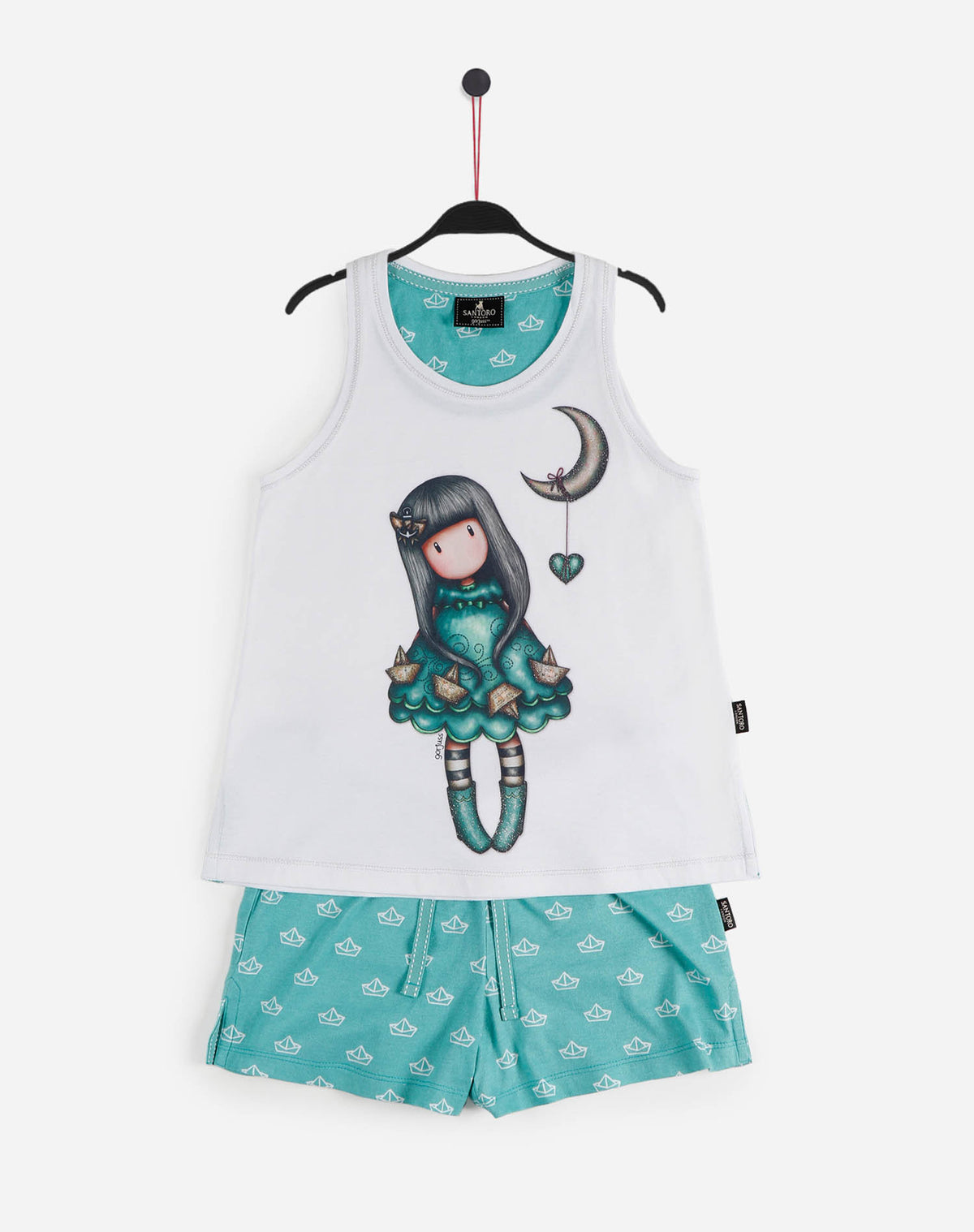 Pigiama bambina corto Santoro Gorjuss 55584 bianco