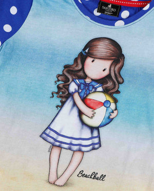 Pigiama bambina corto Santoro Gorjuss 55586 azzurro