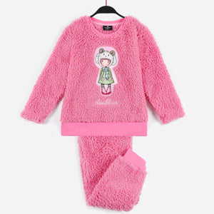 Pigiama bambina Santoro Gorjuss 55595 pile sherpa rosa