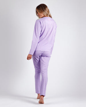 Pigiama donna Santoro Gorjuss 55619 in cotone lilla pois
