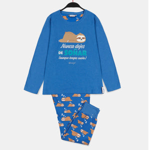 Pigiama bimbo caldo cotone Mr. Wonderful 55729 con bradipo
