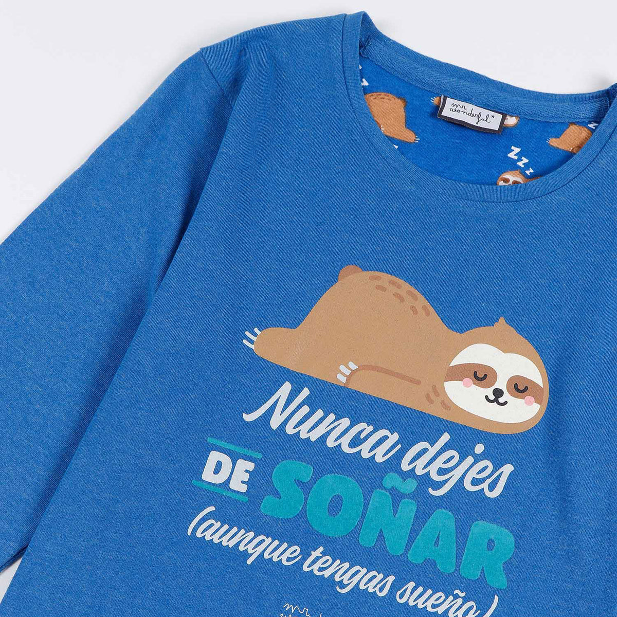 Pigiama bimbo caldo cotone Mr. Wonderful 55729 con bradipo