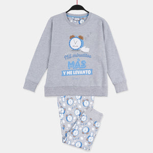 Pigiama bimba caldo cotone sveglia grigio Mr. Wonderful 55743