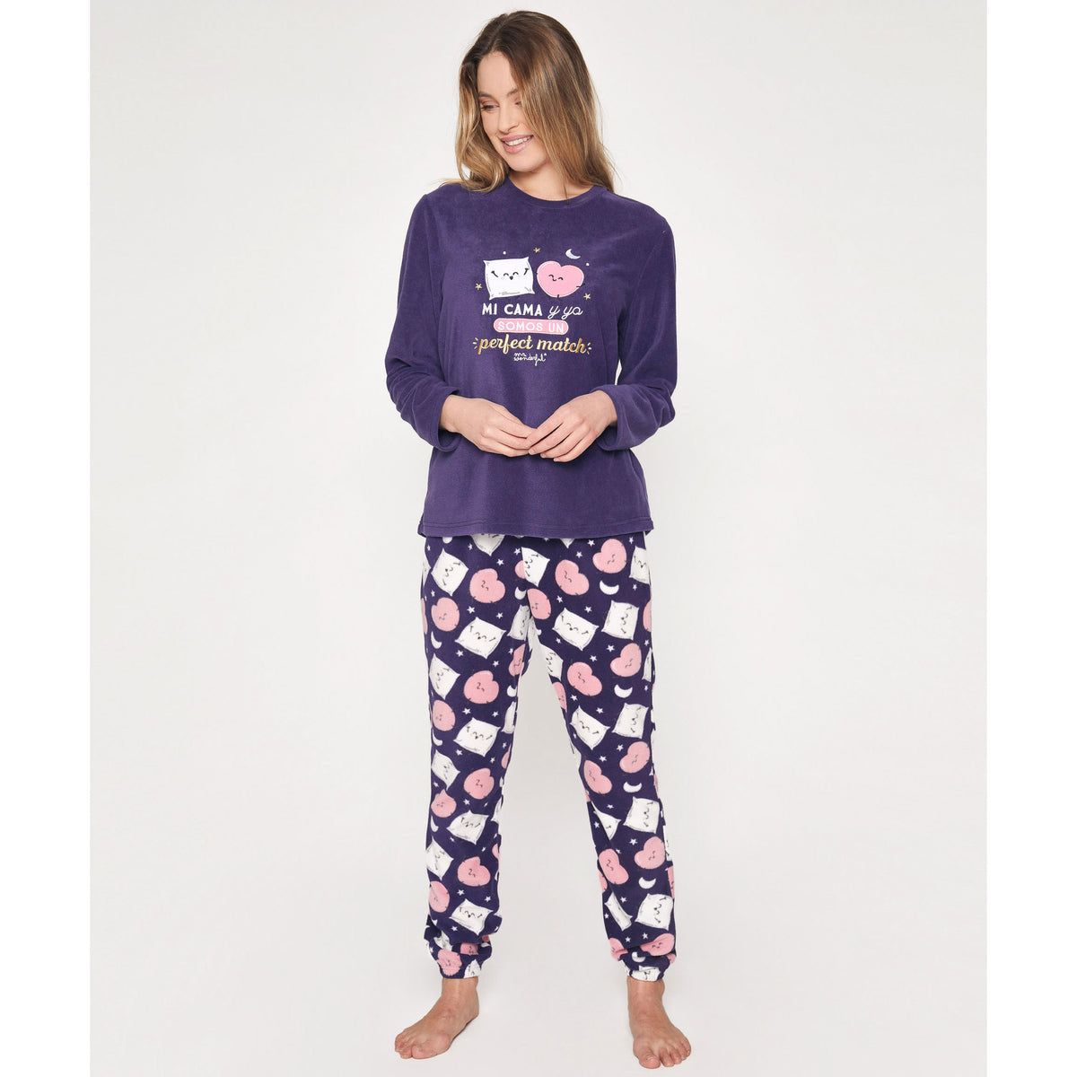 Pigiama donna Mr. Wonderful 55776 micropile blu