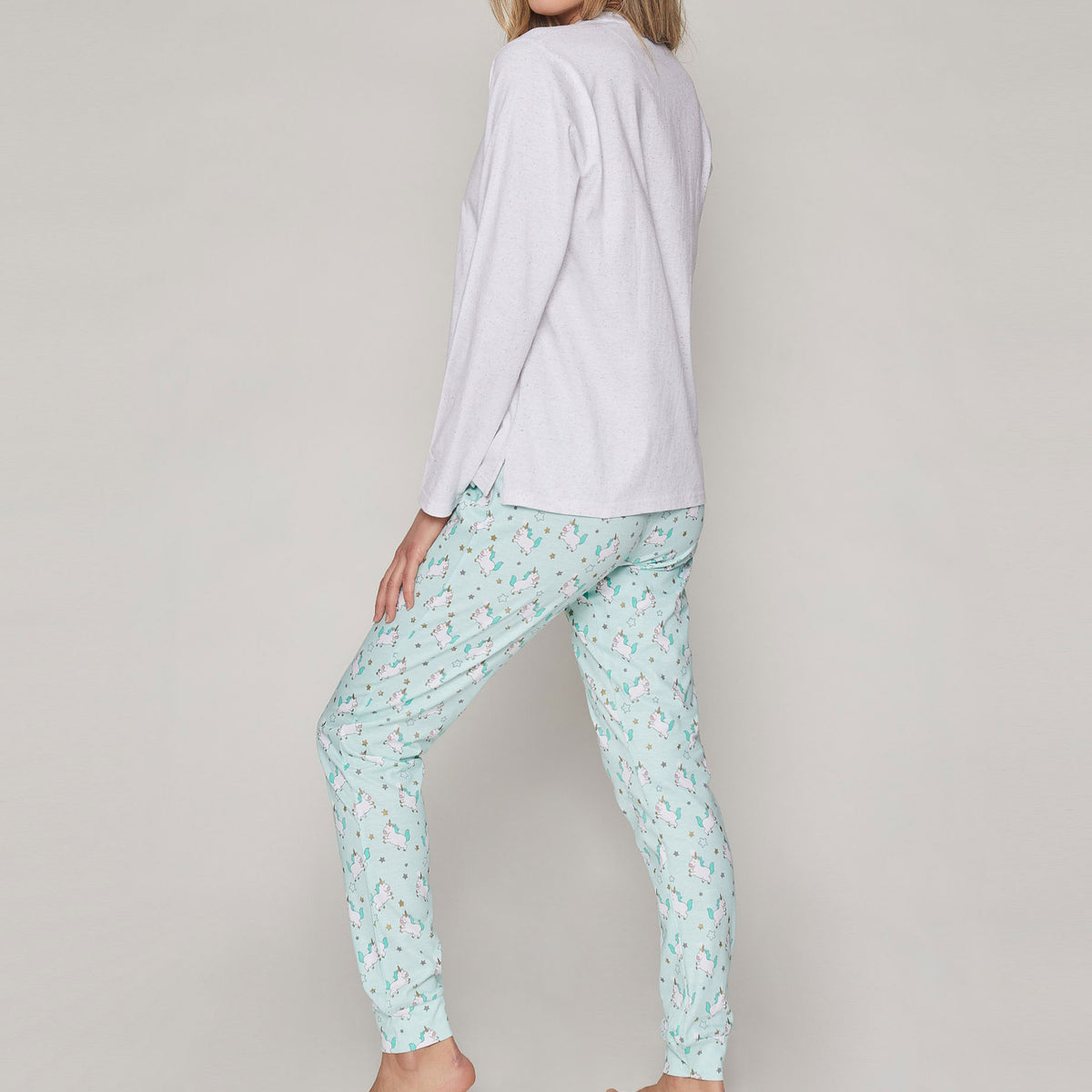 Pigiama donna caldo cotone Mr. Wonderful 55777 unicorno