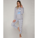 Pigiama donna Mr. Wonderful 55778 caldo invernale grigio